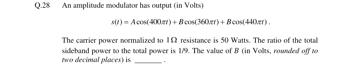 GATE 2024 EC question 28