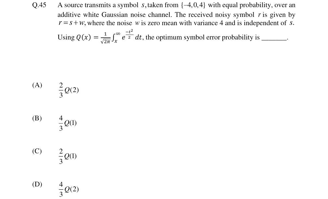 GATE 2024 EC question 45