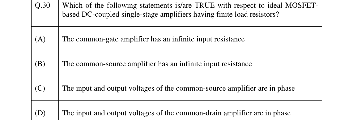 GATE 2025 EC question 30