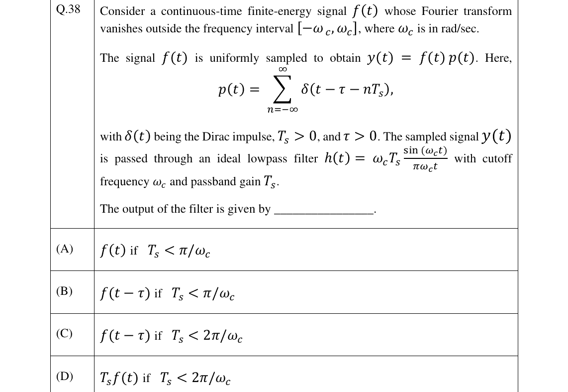 GATE 2025 EC question 38