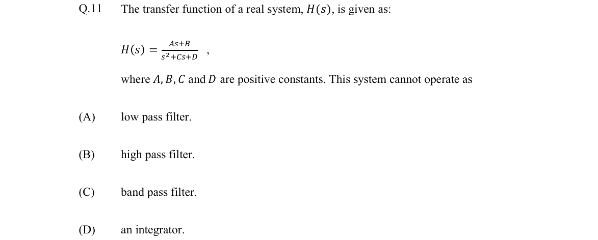 GATE 2022 EE question 11