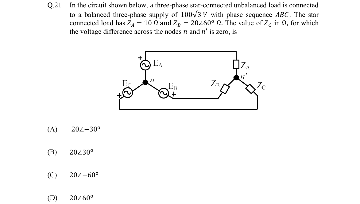 GATE 2022 EE question 21