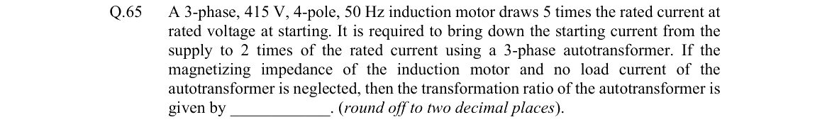 GATE 2022 EE question 65