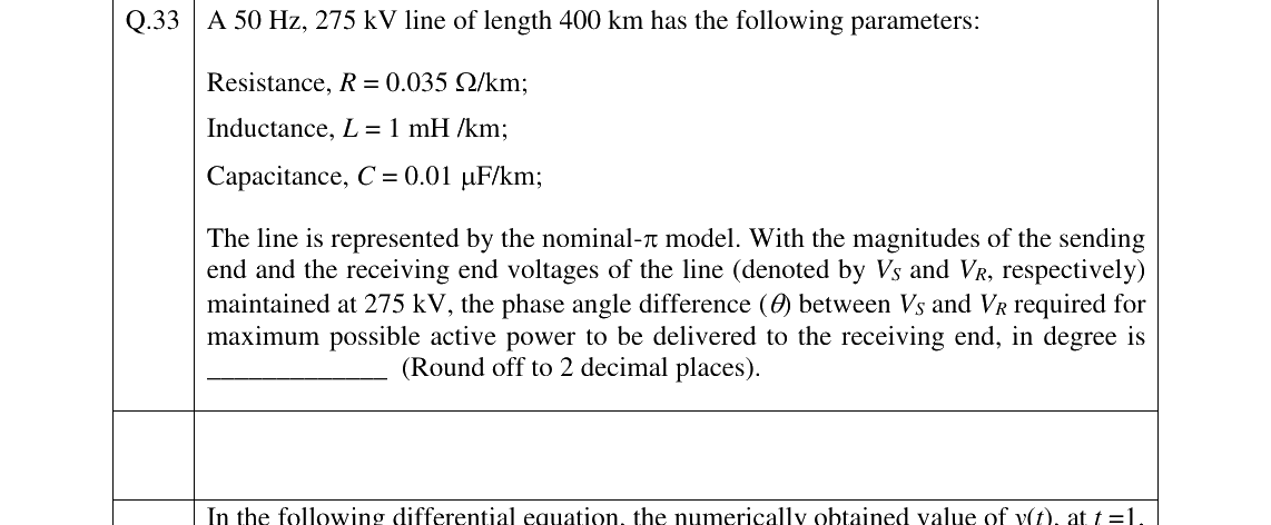 GATE 2023 EE question 33