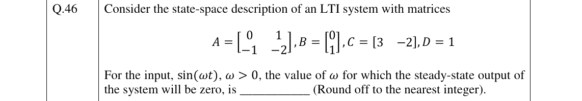 GATE 2023 EE question 46