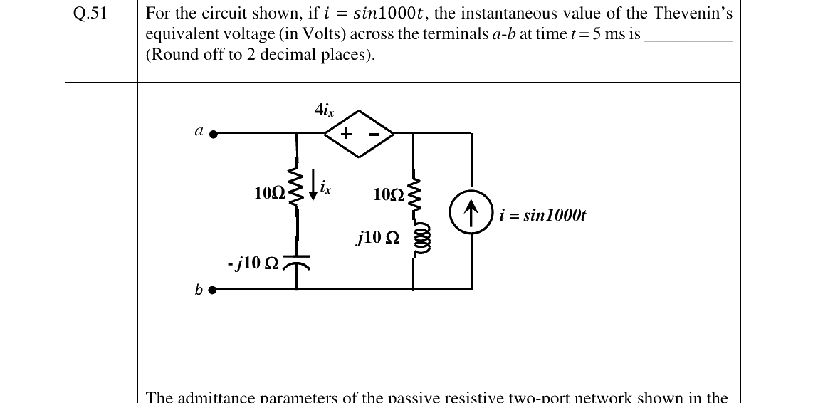 GATE 2023 EE question 51