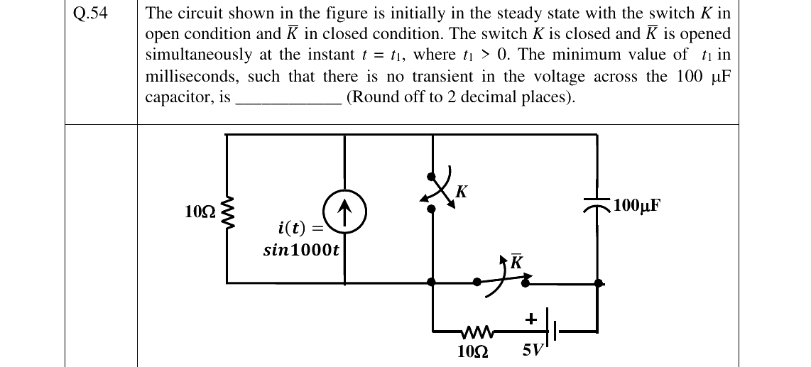 GATE 2023 EE question 54