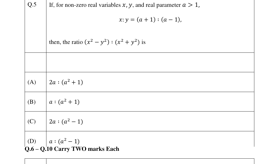 GATE 2024 EE question 5
