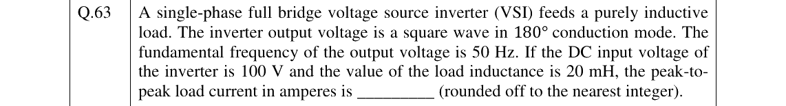 GATE 2024 EE question 63