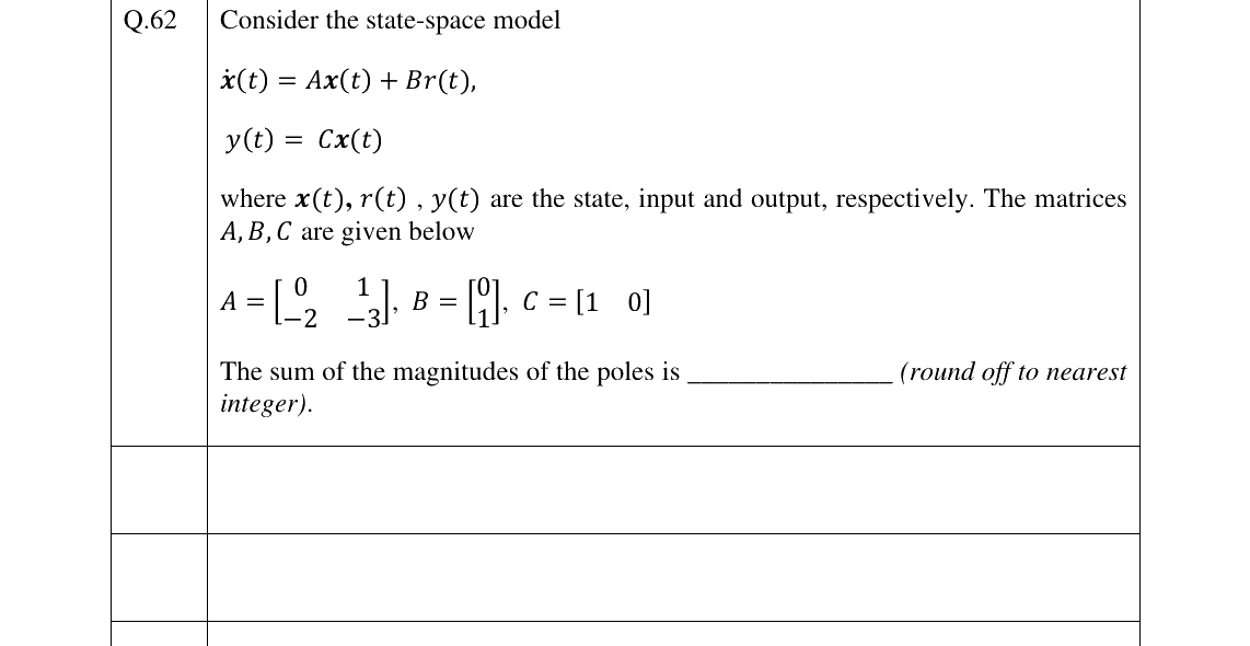 GATE 2025 EE question 62