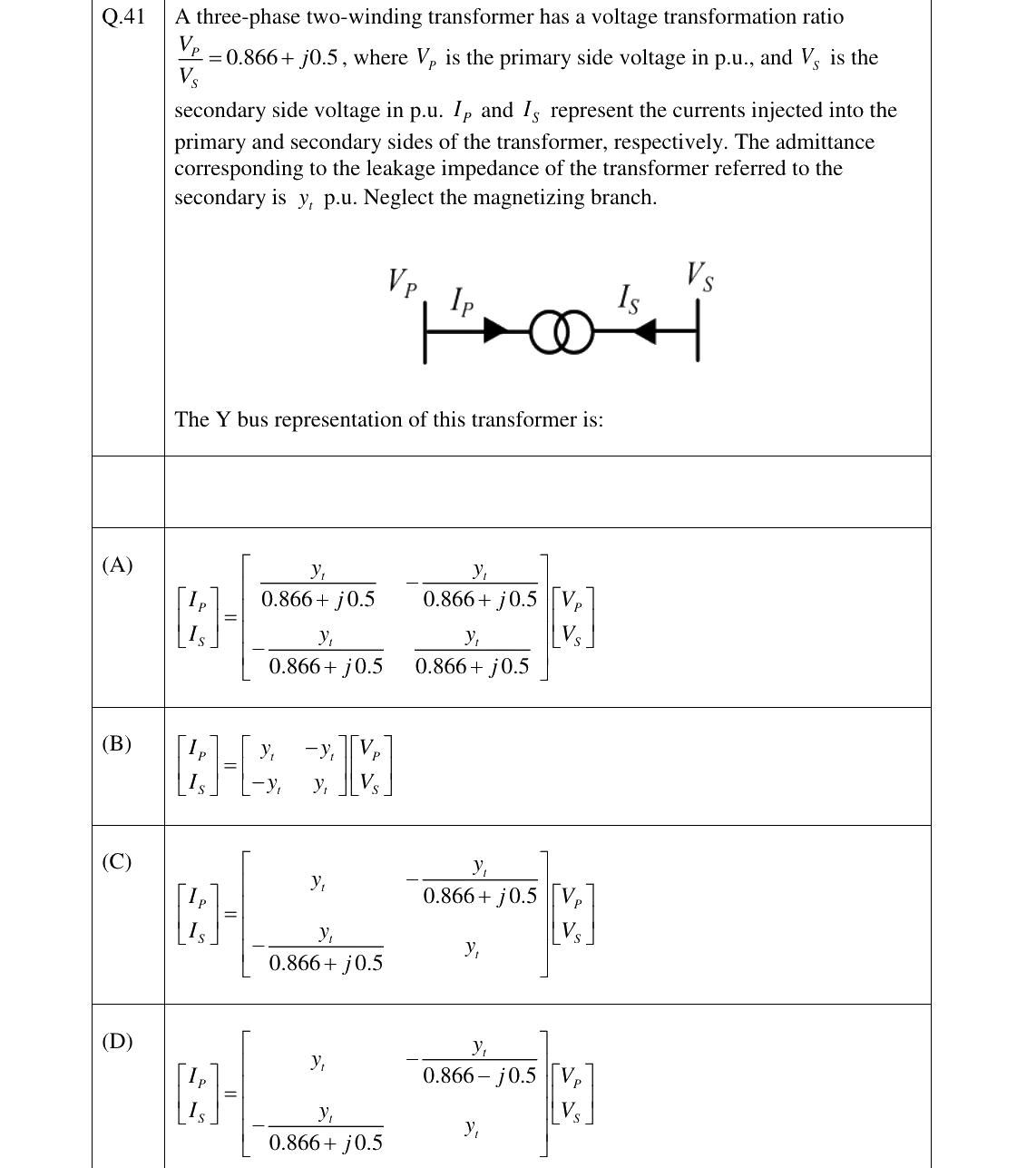 GATE 2026 EE question 41