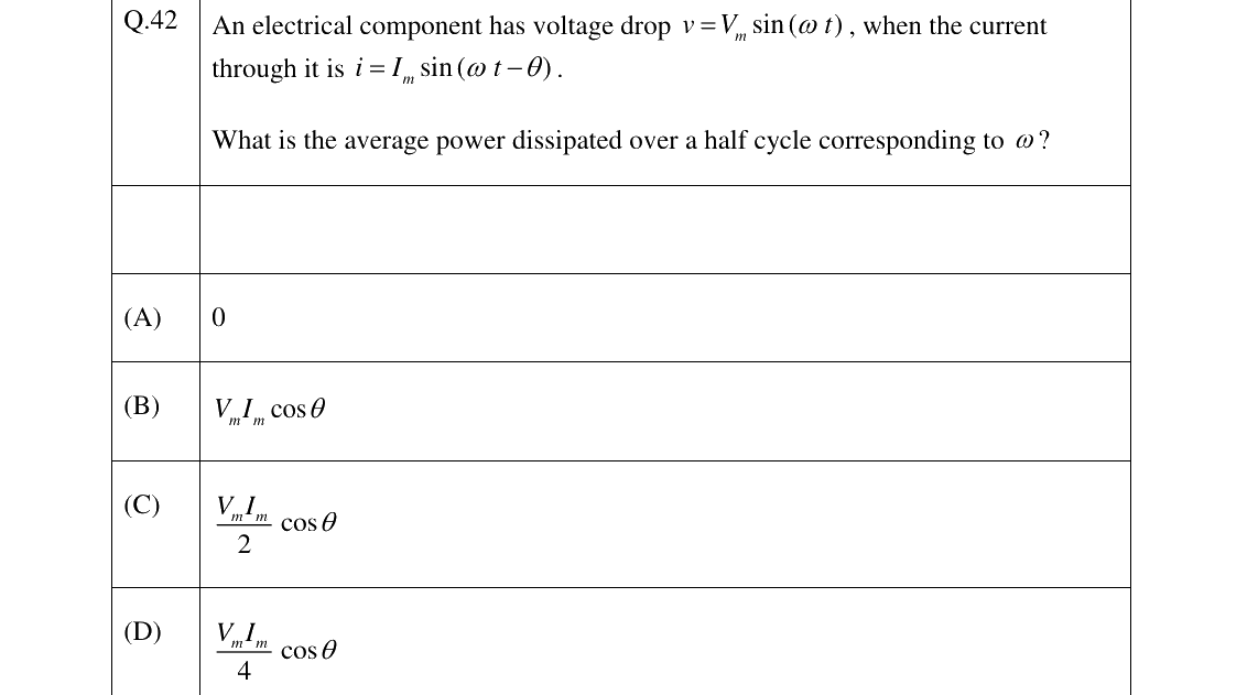 GATE 2026 EE question 42