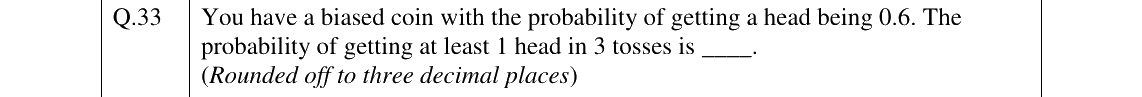 GATE 2023 EY question 33