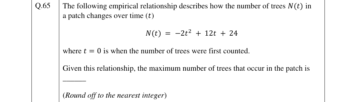 GATE 2025 EY question 65