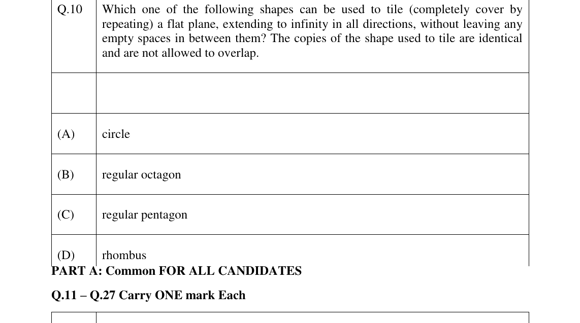 GATE 2023 GE question 10