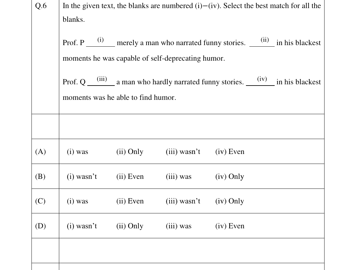 GATE 2024 GE question 6
