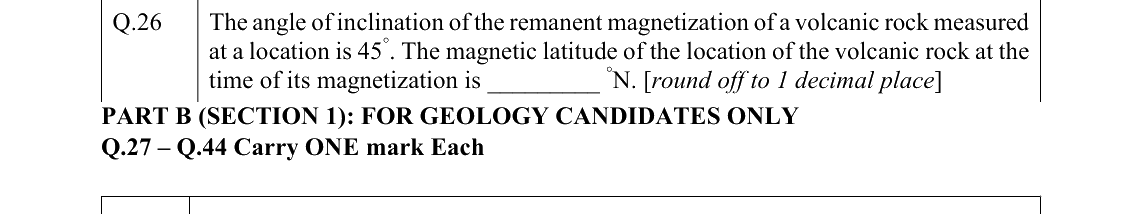 GATE 2022 GG question 26