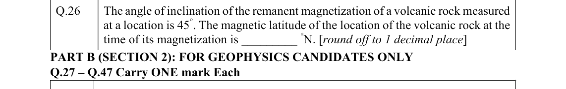 GATE 2022 GG question 26