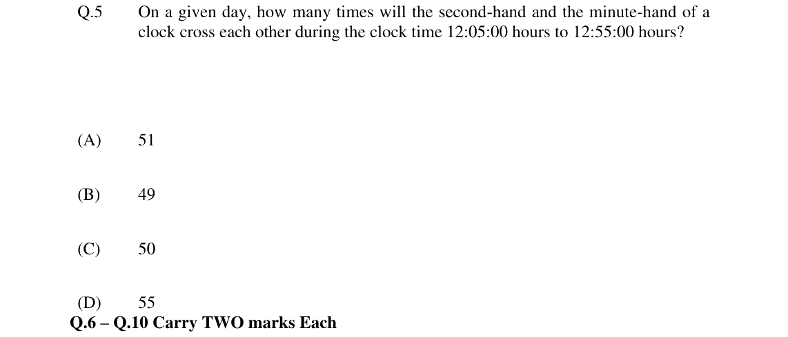 GATE 2024 GG question 5