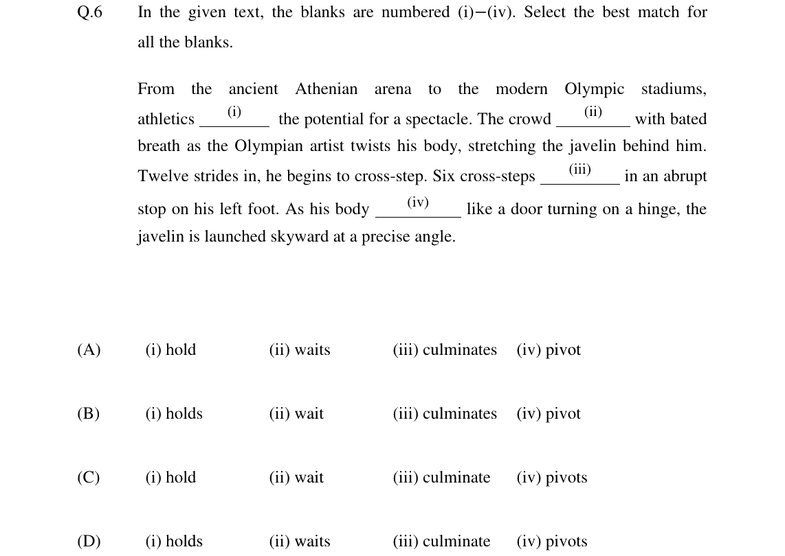 GATE 2024 GG question 6