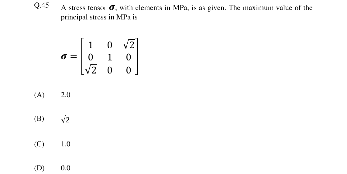 GATE 2024 GG question 45