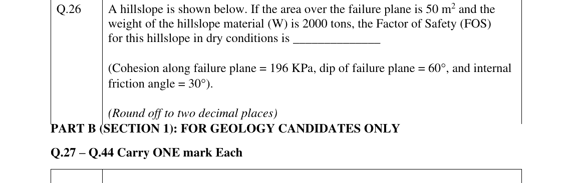GATE 2025 GG question 26