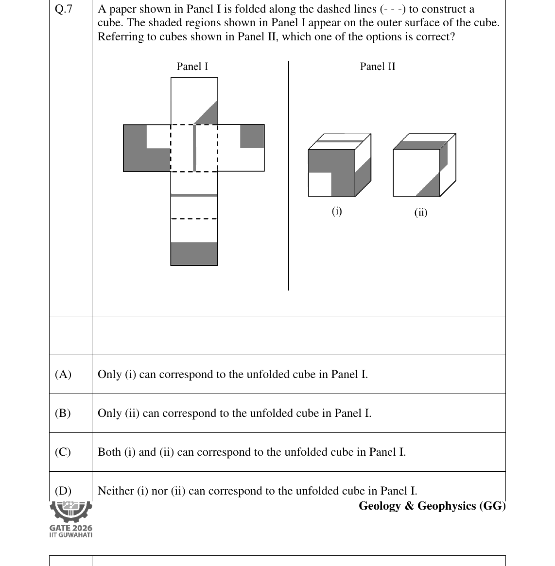 GATE 2026 GG question 7