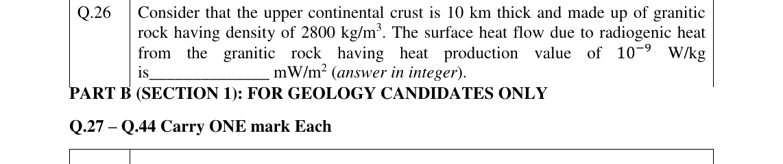 GATE 2026 GG question 26