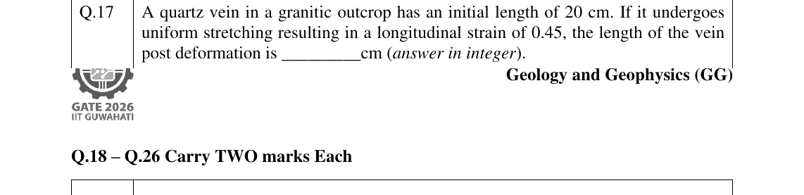 GATE 2026 GG question 17