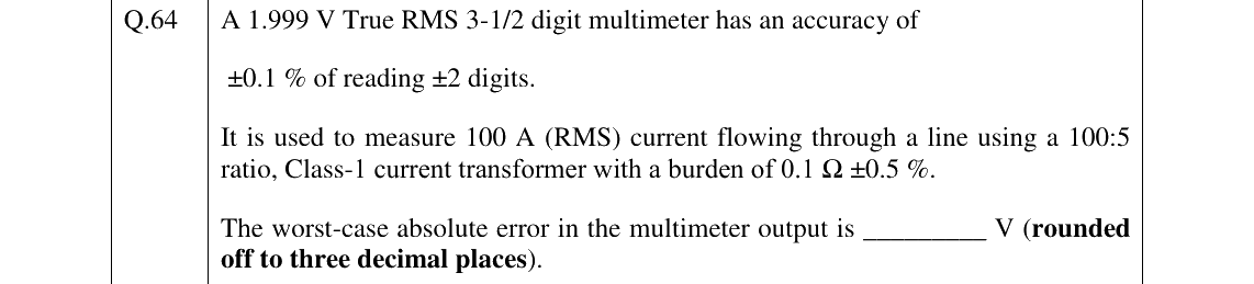 GATE 2023 IN question 64