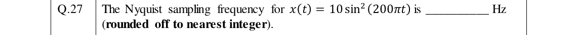 GATE 2024 IN question 27