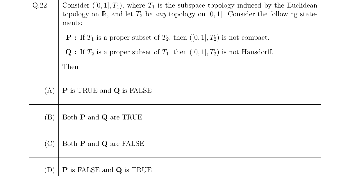 GATE 2022 MA question 22