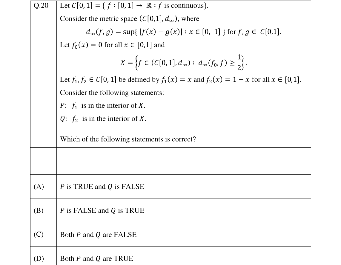 GATE 2023 MA question 20
