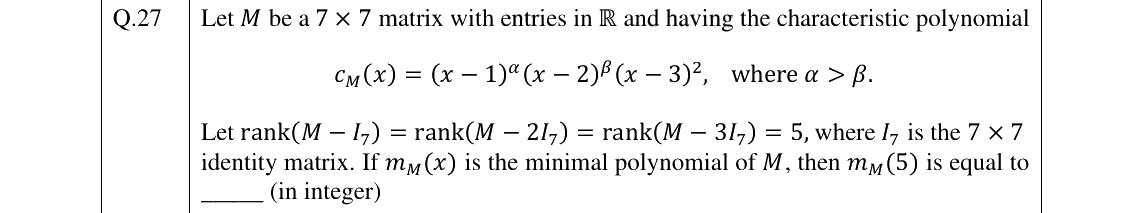 GATE 2025 MA question 27