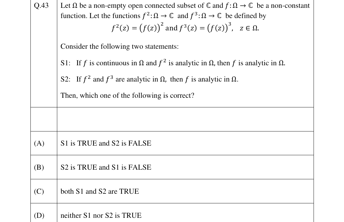 GATE 2025 MA question 43