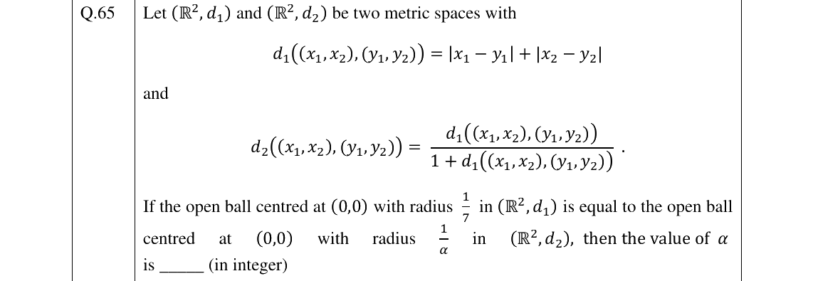 GATE 2025 MA question 65