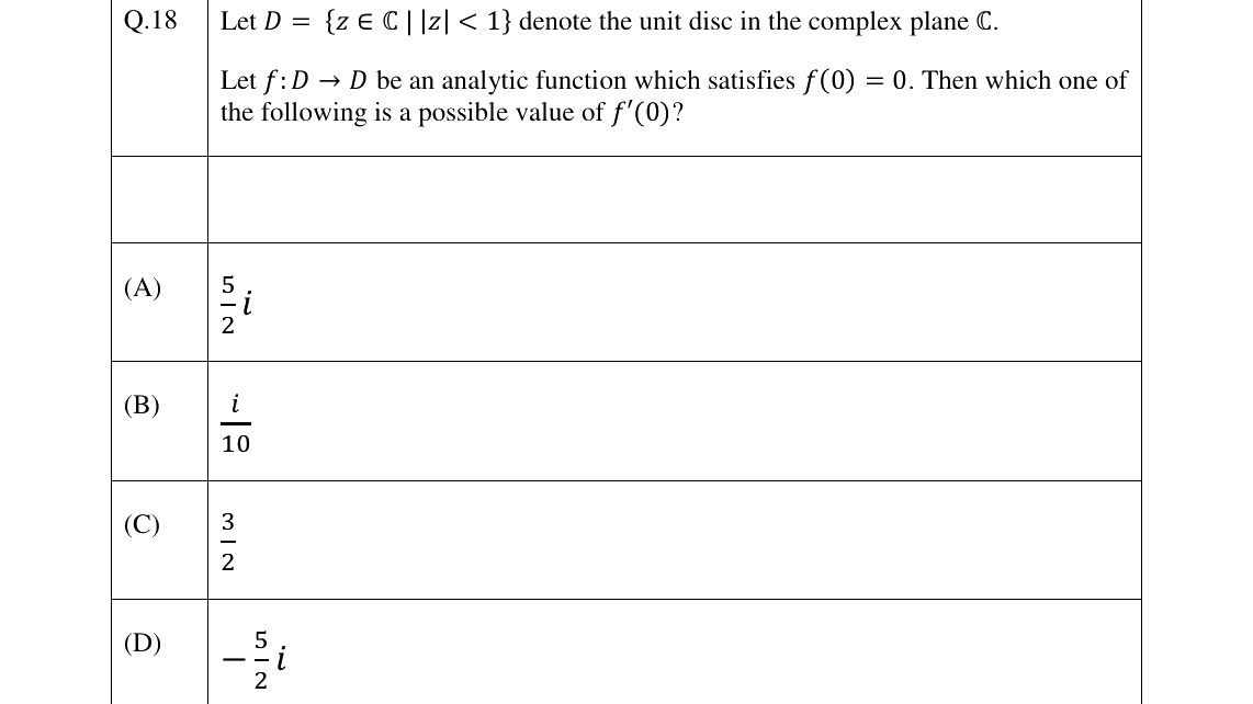 GATE 2026 MA question 18