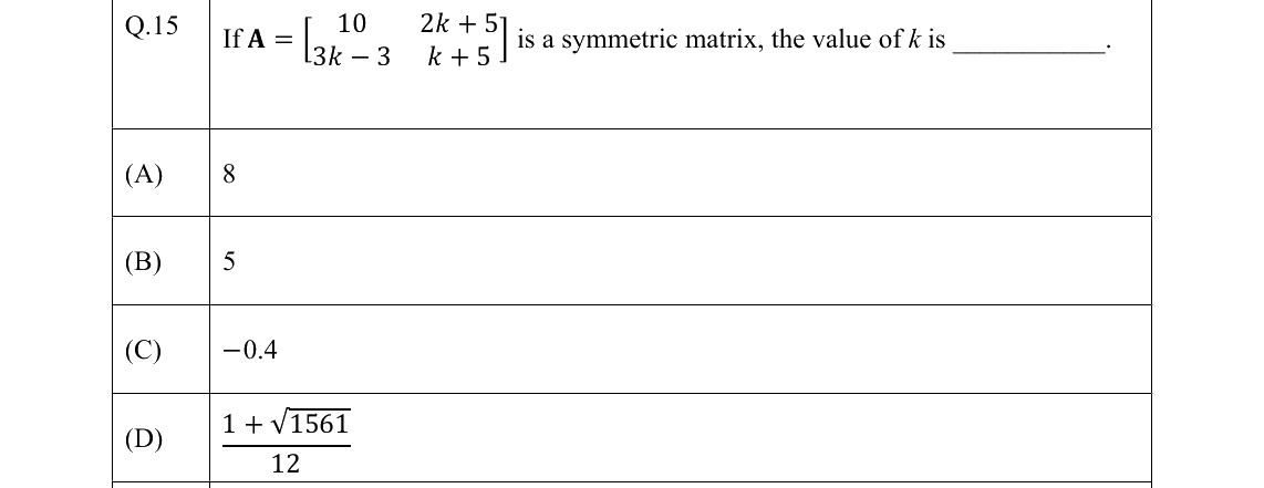 GATE 2022 ME question 15