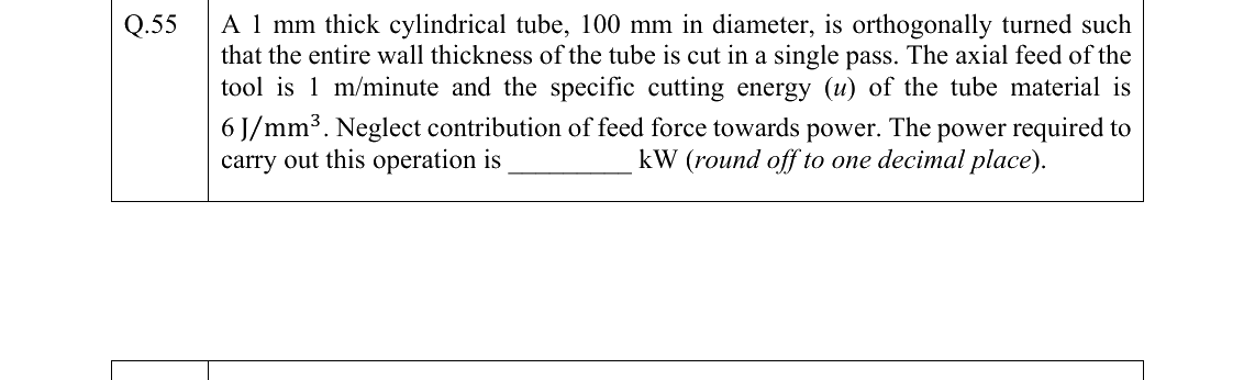 GATE 2022 ME question 55