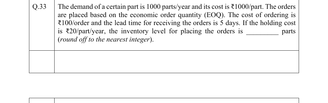 GATE 2022 ME question 33