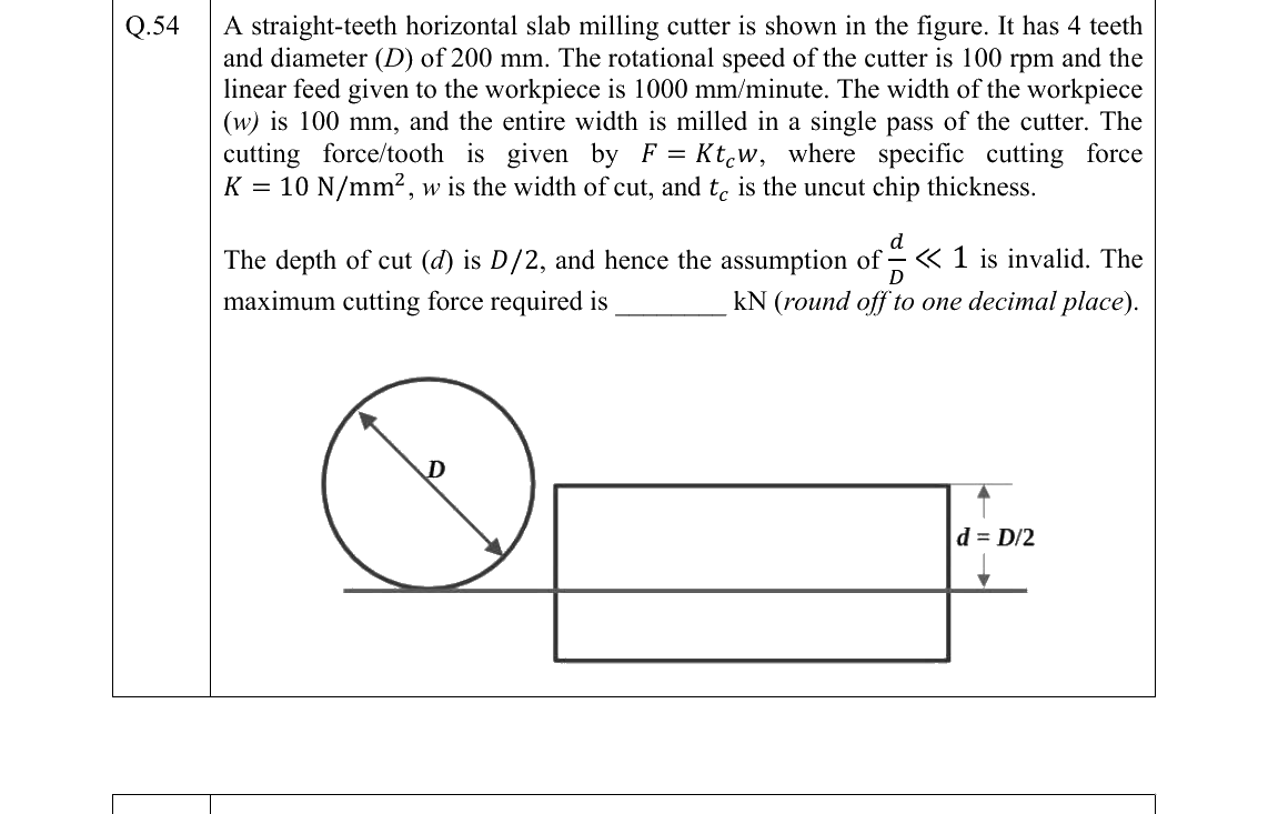 GATE 2022 ME question 54