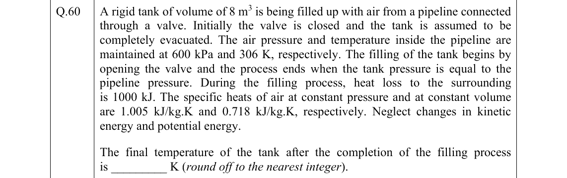 GATE 2022 ME question 60