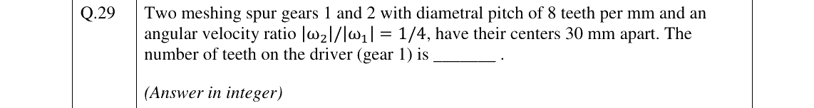 GATE 2023 ME question 29