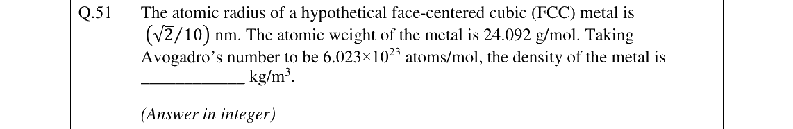 GATE 2023 ME question 51