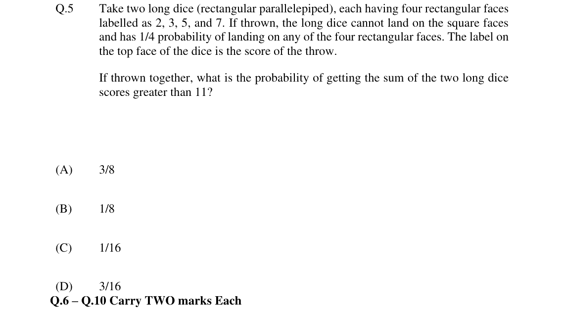GATE 2024 ME question 5