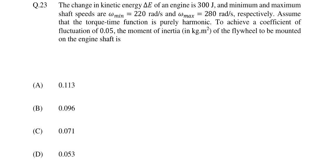 GATE 2024 ME question 23