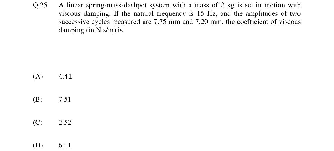 GATE 2024 ME question 25