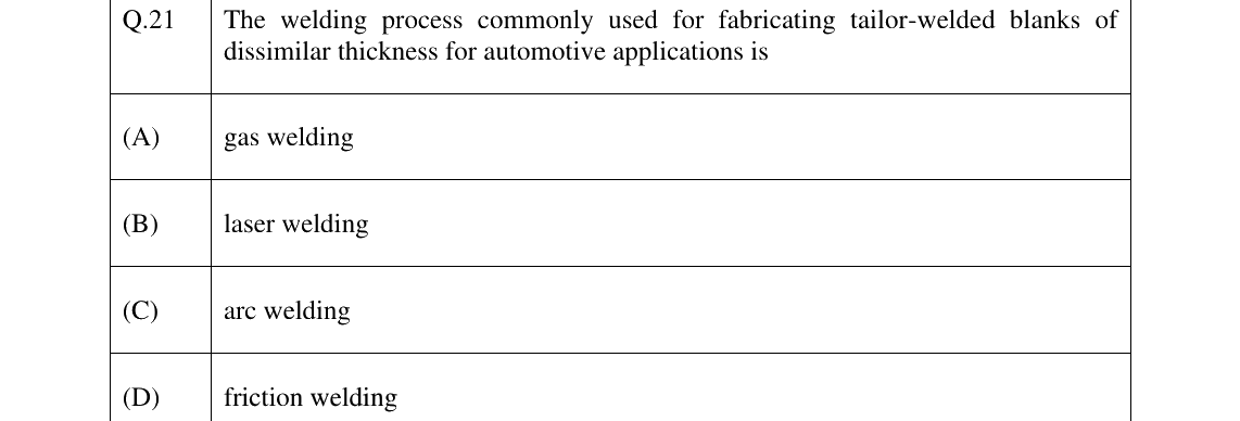 GATE 2025 ME question 21