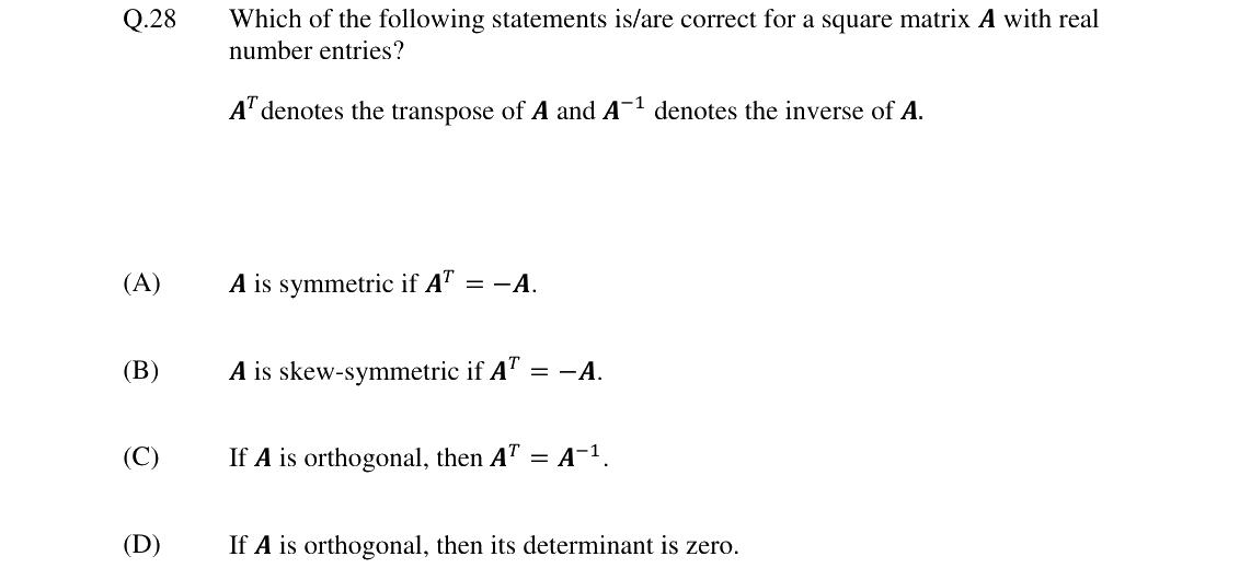GATE 2024 MT question 28