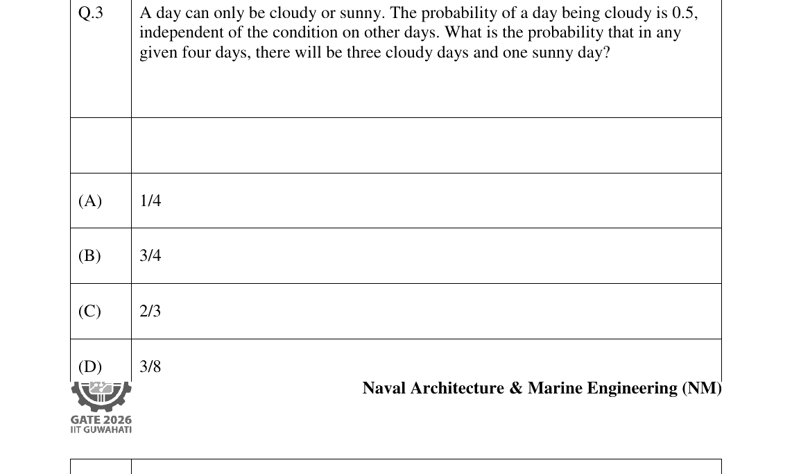 GATE 2026 NM question 3